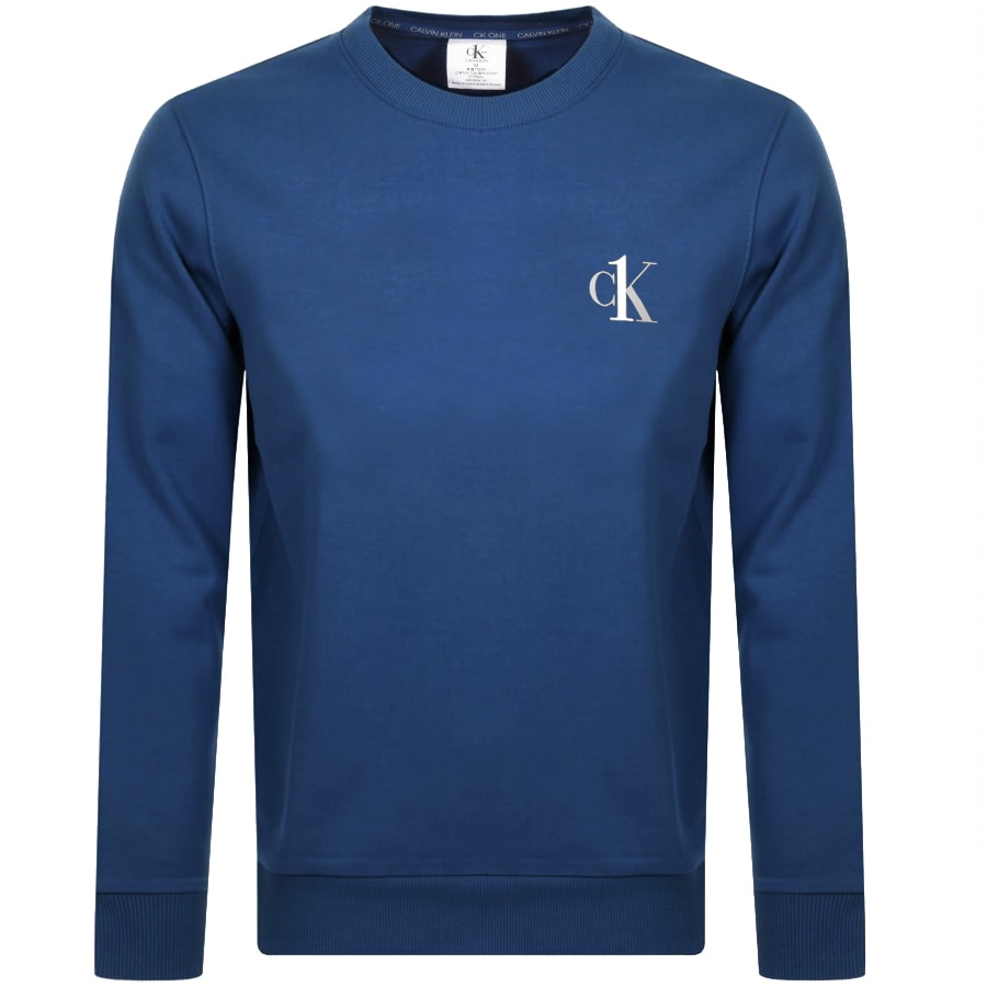 Alternative Image for ProductCalvin Klein Logo Crew Neck Sweatshirt Blue1